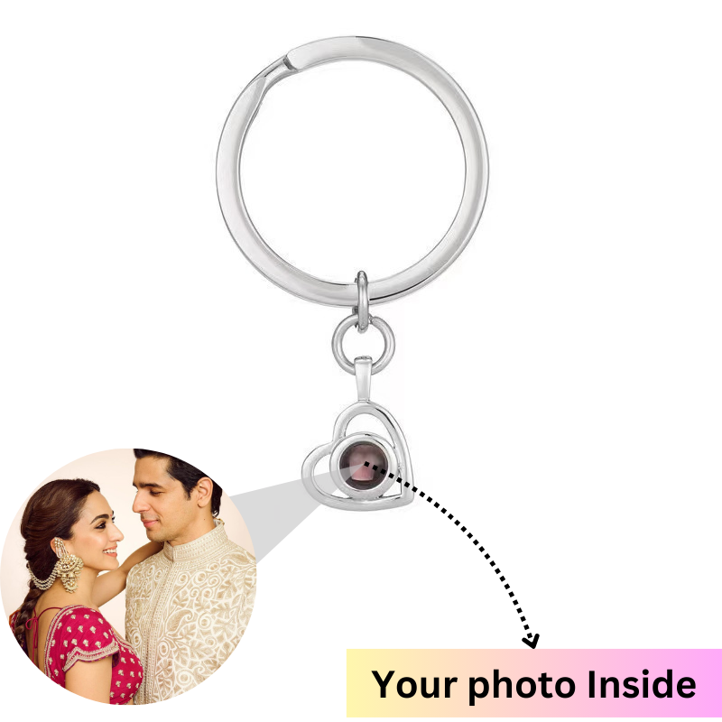 Heart Custom Photo Projection Keychain
