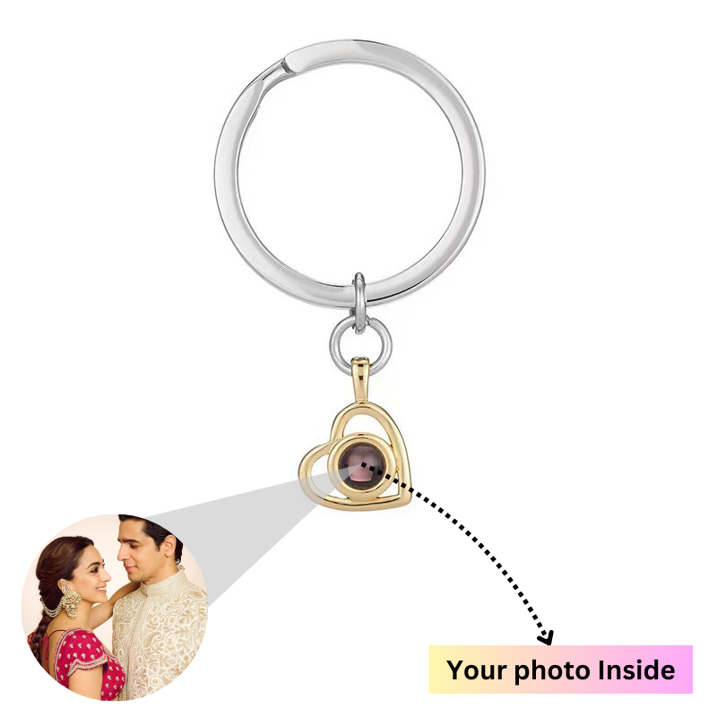 Heart Custom Photo Projection Keychain