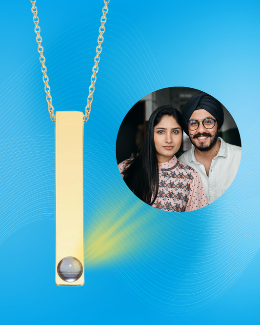 Bar Necklace - Custom Bar Photo Projection Necklace