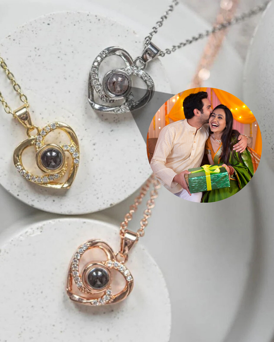 Custom Heart Photo Projection Necklace