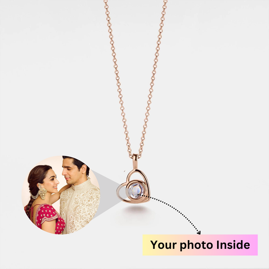 Heart Necklace - Heart Photo Projection Neckalce